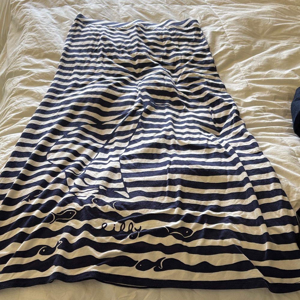 Lilly Pulitzer Navy and White Striped maxi skirt